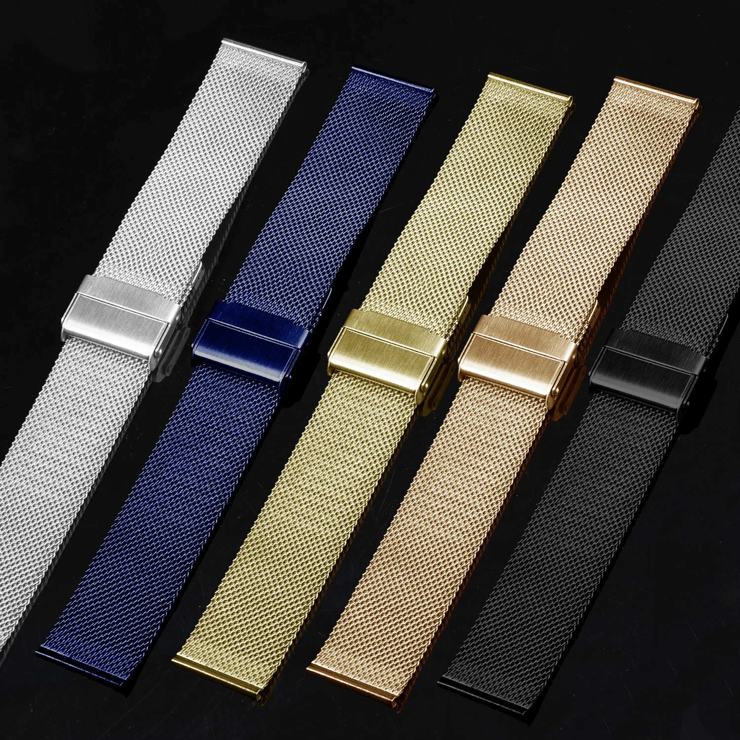 Sleek Mesh Milanese Stainless Steel Quick Release Watch Band - Adjustable Sizes
