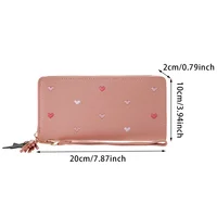 Femmes longs portefeuilles sacs à main de luxe amour coeur portefeuilles pour dames fille argent poche porte-carte femme portefeuilles téléphone pochette 6