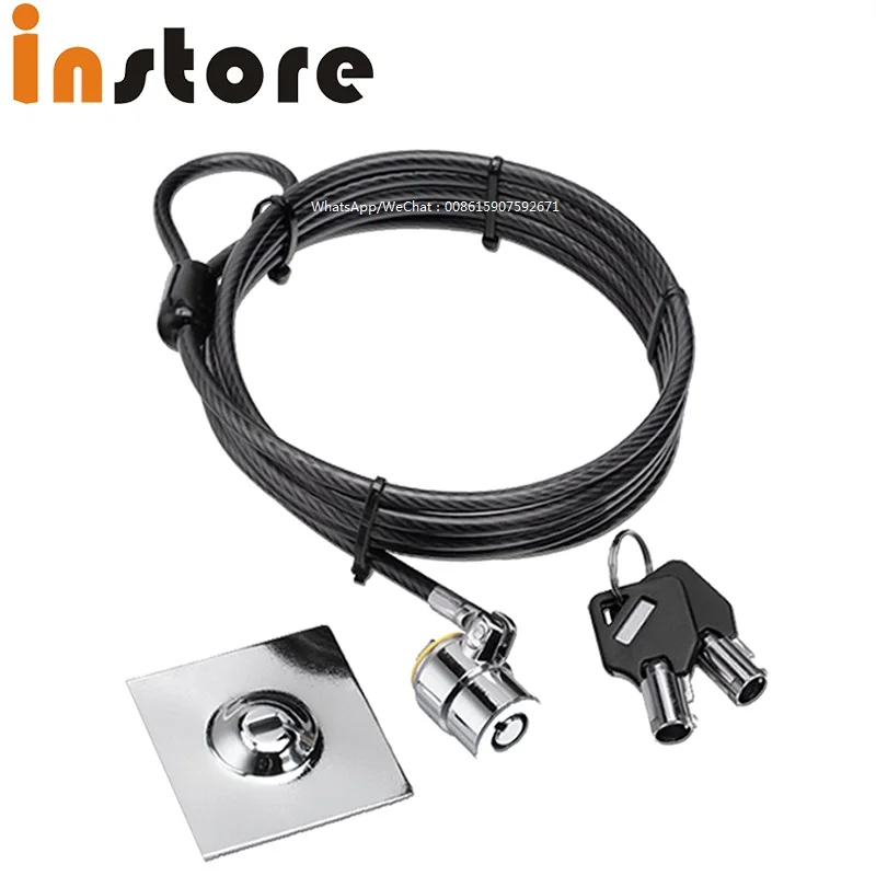 4 Sets High Security Steel Cable Lock 7 Pins Tubular Key Wire Laptop Chain For PAD Tablet Phone Anti Theft