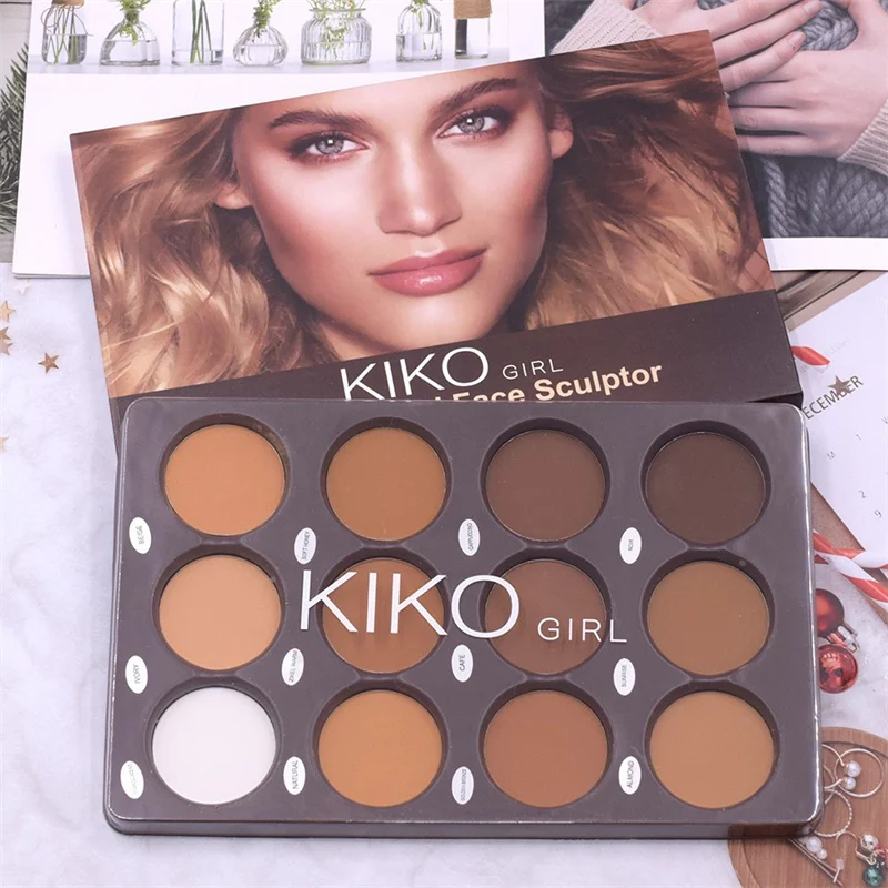

12-color MakeUp Contour Palette Facial Repairing Powder Cake Dual-purpose Natural Three-dimensional Repairing Plate Makeup