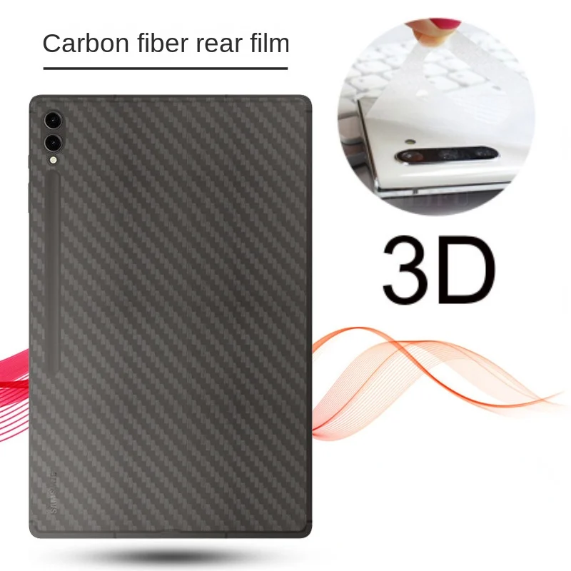 

For Samsung Galaxy Tab A8 10.5 S6 Lite 10.4 S9 FE+ S9 Plus S9 S8 plus S8 S7 s7 FE 3D Transparent Carbon Fiber Back Film Stiker