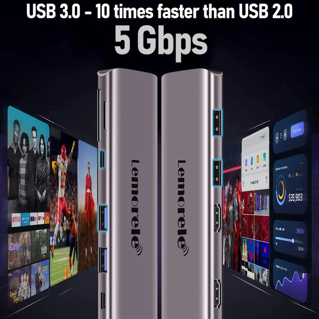 무제한 확장을 위한 Lemorele TC91 USB C 허브