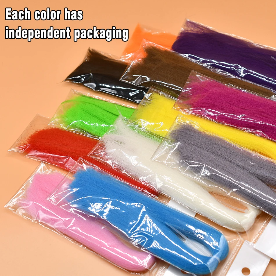 Description Picture 6 of itemMNFT 12 Optional Colors Soft EP Silky Fiber For Streamer Flies Minnow Baitfish Fly Tying Materials Fly Bait Long Hair Fiber