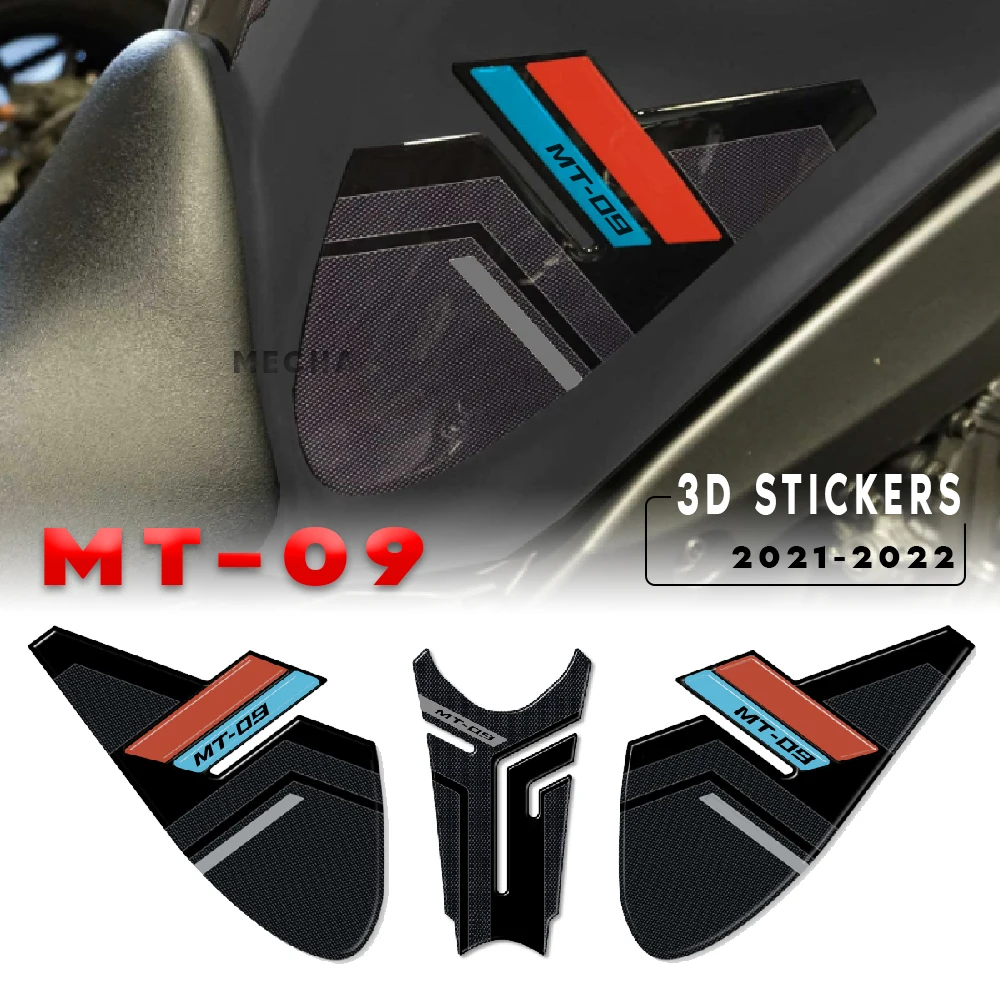 

3D эпоксидная смола для мотоцикла, наклейка для Yamaha MT-09 MT 09 MT09 2021-2022, боковая подкладка для резервуара, наклейка против царапин, нескользящая подкладка