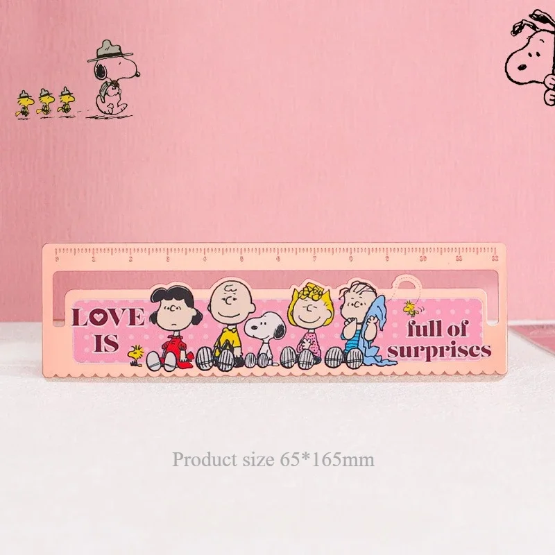 thumbnail image 1 of Regla y marcapáginas de metal de Snoopy y Peanuts, figura de acción de anime de Charlie Brown, papelería multifunción, regalo de cumpleaños y Navidad para niños, 1 of 5