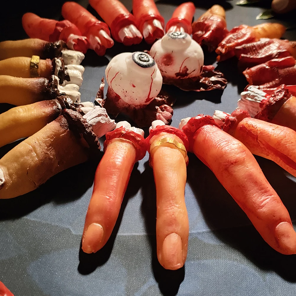 

Halloween Haunted House Decorations Horror Bloody Broken Finger Fake Eyeball Ears Festive Scary Scene Prop Halloween Party Decor