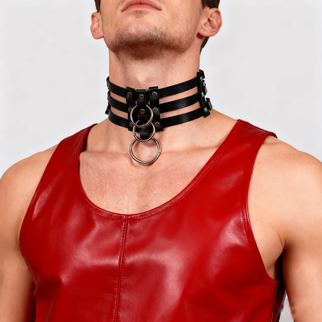 Harness Punk Gürtel Männer Leder Harness Kragen Punk Stil Hals Halskette Halsband Harajuku Gothic Kleidung Exotische Gürtel Zubehör – Detail 5