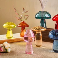 lass Colorful Mushroom Vase Nordic Style Indoor Home Decor Hydroponic Plant Flower Arrangement Ornament Room Desktop Decoration 1