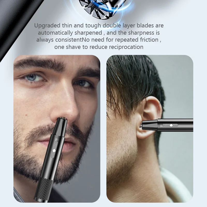 Nose Hair Trimmer USB Rechargeable Ear Face Eyebrow Hair Clean Trimmer Electric Shaver Trim Men Women Nose Hair Remover Kit Tool 3