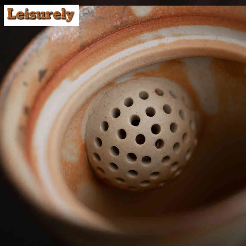 Shino Ware Stand Upright Hand Grab Teapot Antique Tea Infuser Pot Household Tea Maker Kettle With Ball Hole Teaset Decoration