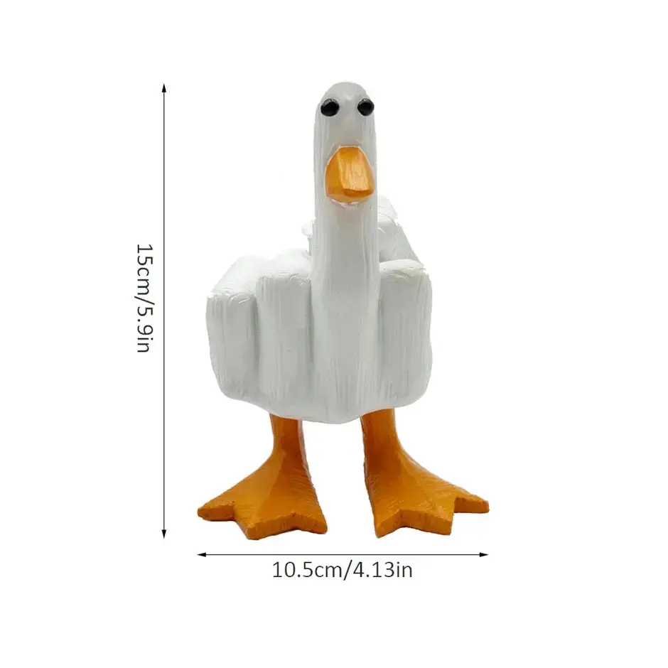 Middle Finger Duck You Figurine resin statue resin handicraft ornaments garden statue resin ornament resin ornaments garden decoration animal ornaments Middle Finger Desk Decor Funny Garden Decor Statues Figurines Ornaments For Home Patio Yard