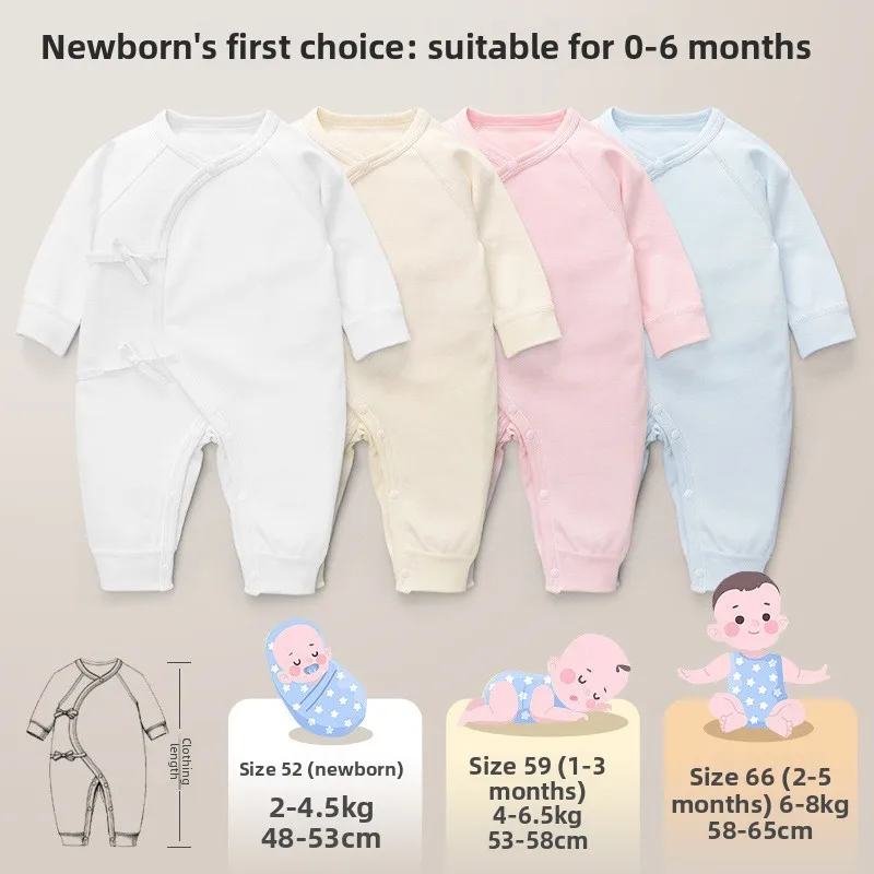 Infant Clothing Spring and Autumn Climbing Clothing Baby Cotton onesie Four Seasons Baby Class A Clothes Butterfly Straps Romper 1