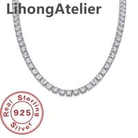 Nouveau collier en argent Sterling 925, collier de Tennis en Zircon Aaa de 6mm, adapté aux femmes et aux hommes, bijoux cadeau 5