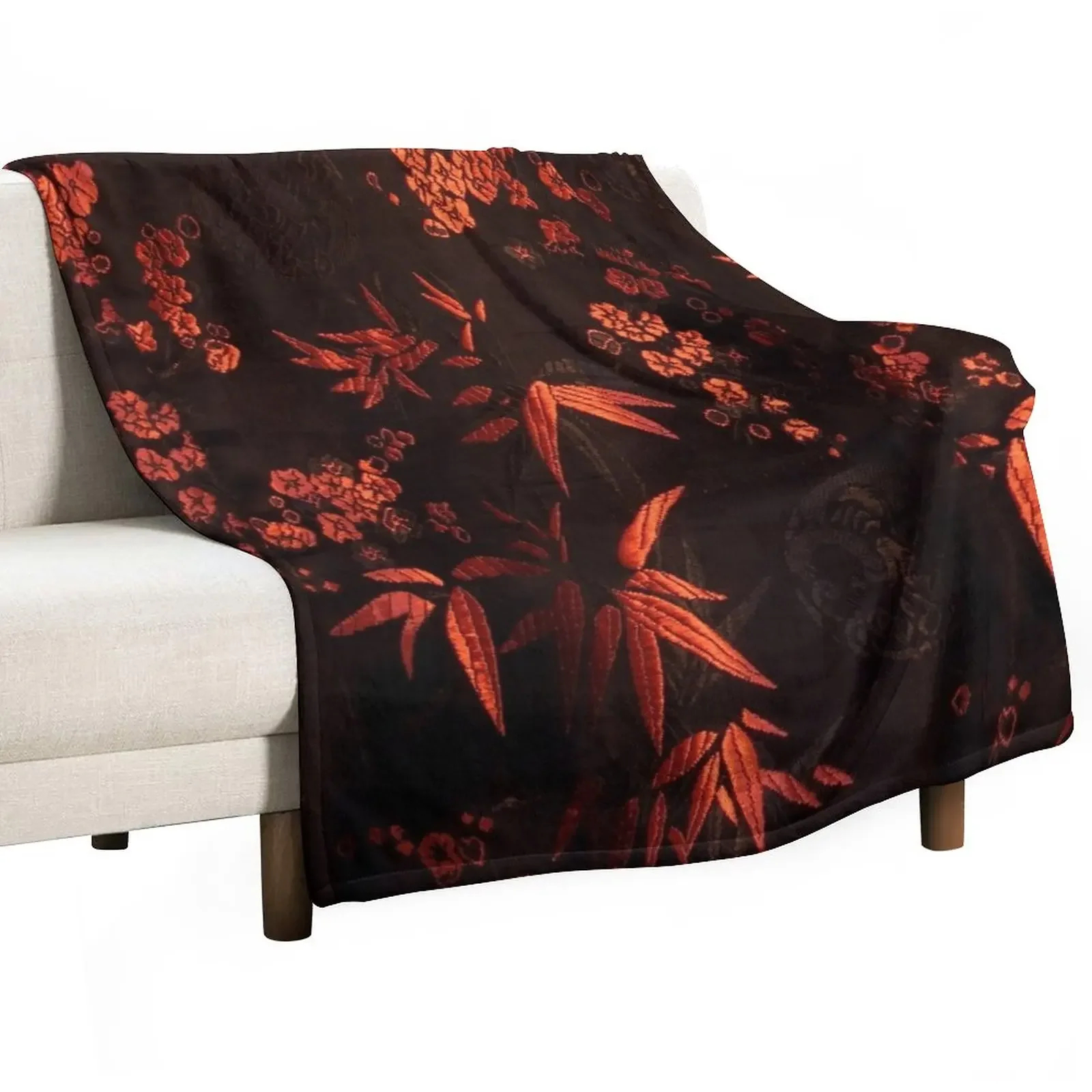 

Red and black oriental silk pattern Throw Blanket Quilt Blankets For Baby Blankets