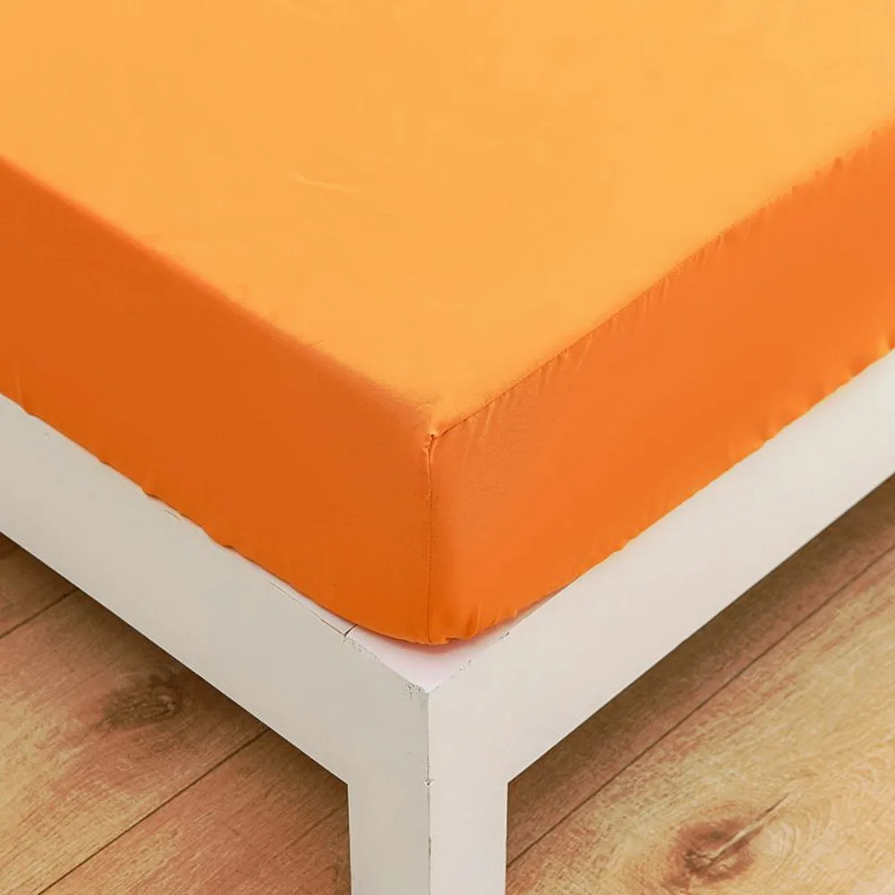 orange Yellow solid color Fitted bed sheet mattress Round elasticity cover,bed linen,sabana (no pillowcase) 90/120/150/180 5