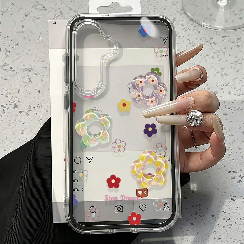 Elegant Floral Dual-Function Clear Phone Case
