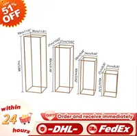 4Pcs Metal Plating Floral Decor Vase Floor Column Stand Road Lead Wedding Supply  Bouquet Holder 1