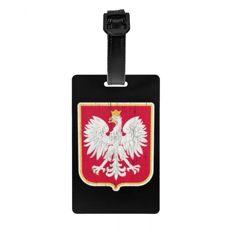 

Polska Polish Coat Of Arms Eagle Luggage Tag for Suitcases Cute Poland Flag Baggage Tags Privacy Cover Name ID Card