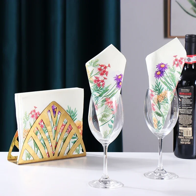 New Floral Colorful Printed Tissue Paper Napkins Forest Wedding Party Butterfly Bone Butterfly Bart Paper 20pcs Placemat