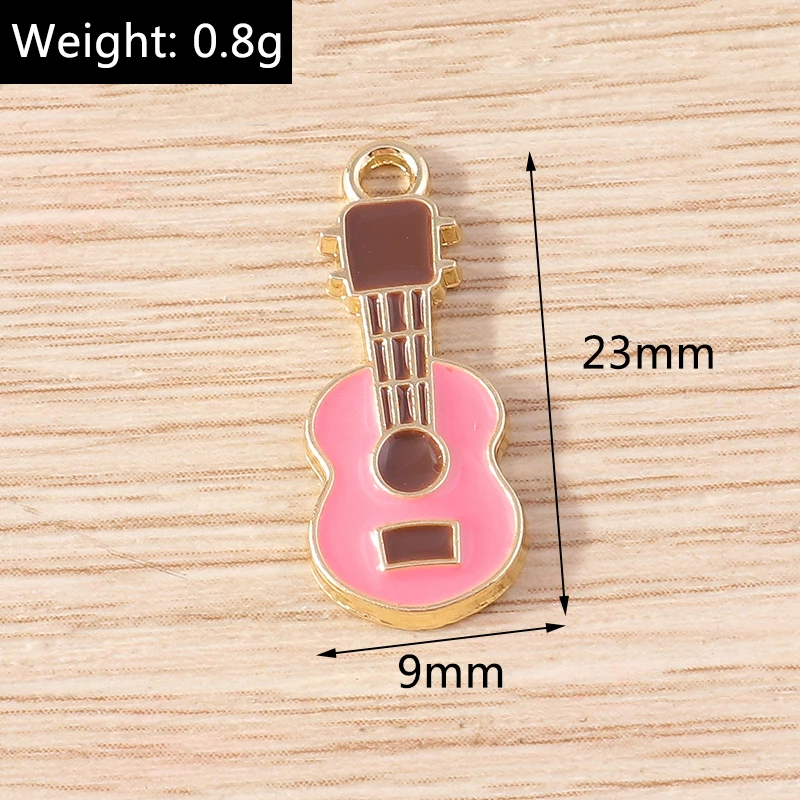 10 Stück 21 x 15 mm niedliche Emaille-Anhänger mit Musiknoten-Motiv für die Herstellung von Halsketten, Ohrringen, Armbändern, DIY-Handwerk, Schmuckzubehör – Detail 5