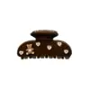 Lovely Teddy Bear Hair Clip Playful Animal Heart Dark Chocolate Brown Hair Claw for Women Girls Sweet Style Hair Accessories