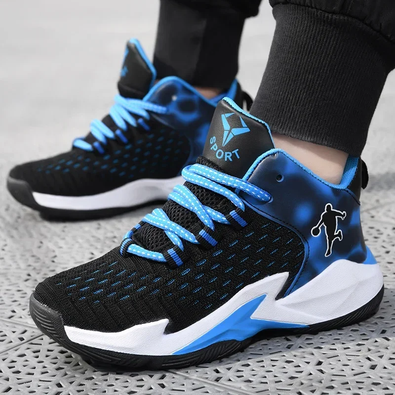 Boys Brand Mesh Basketball Shoes 8 Kids Sneakers Thick Sole Non-slip Children Sports Shoes Child Boy Basket Trainer Shoes Girls 4