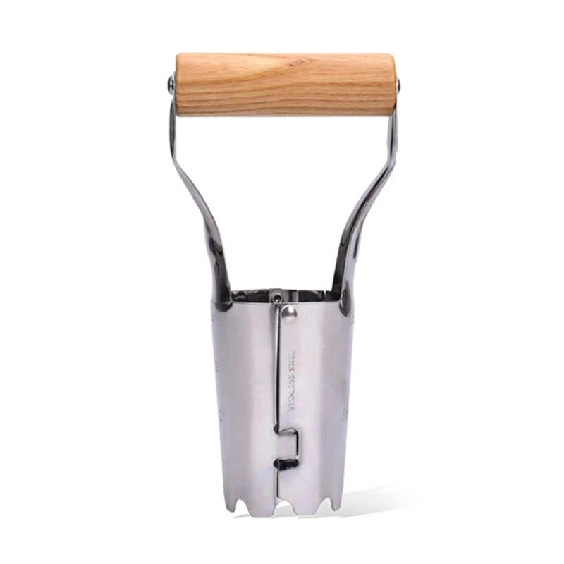 

Садовый горшок для лампочек с отметкой глубины 4 дюйма, инструмент для садовых лампочек из нержавеющей стали с ручкой для