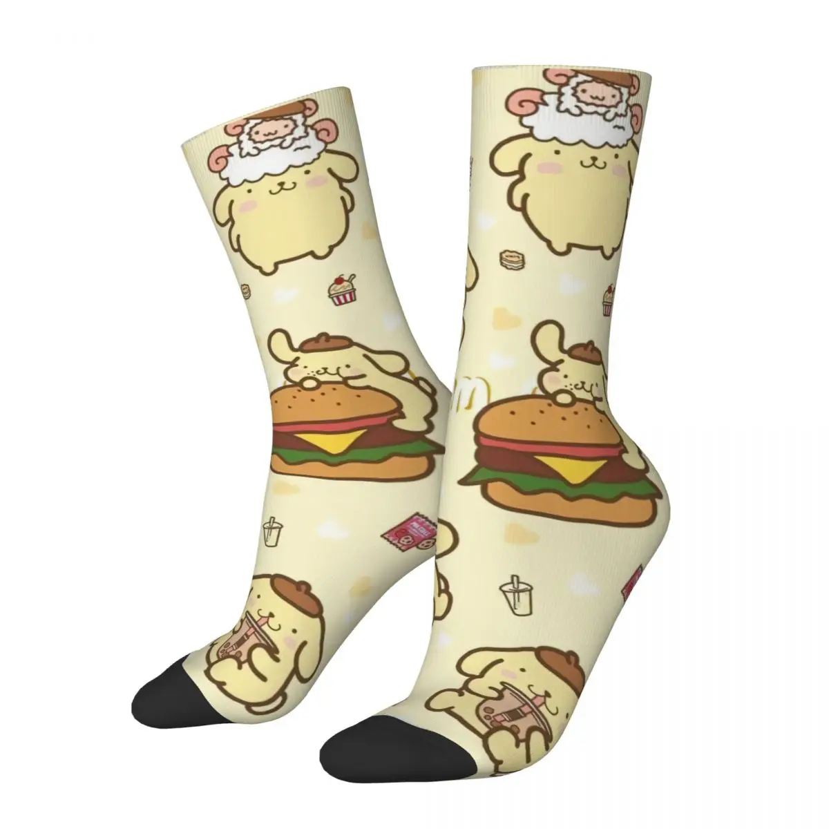 

Happy Funny Men's Socks Novelty Cute Pom Pom Purin Dog Sock Cartoon High Quality Women Socks Spring Summer Autumn Winter