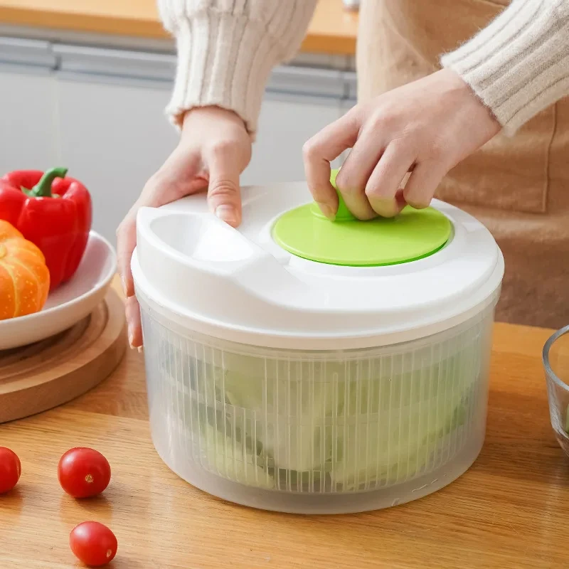 Salad Spinner Lettuce Greens Washer Dryer Drainer Crisper Strainer for Washing Drying Leafy Vegetables Kitchen Tools