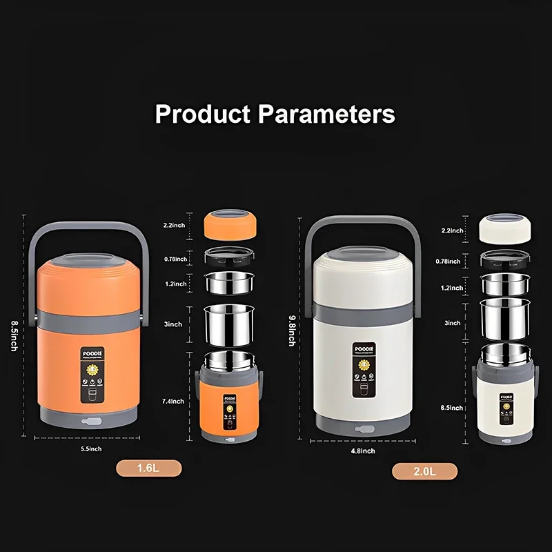 

Электрические офисные контейнеры из нержавеющей стали Bento, Ланчбокс, стальной пищевой контейнер, горячий подогреватель, школьный термальный Ланчбокс с подогревом для