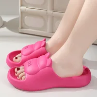 Summer Women's Cute Bear Slippers Cartoon Bathroom Flip Flops Anti Slip Light EVA Soft Sole Shoes Outdoor Sandals Beach Slides 2