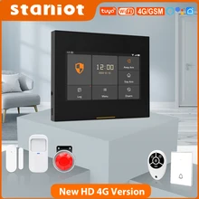 

Staniot 433Mhz WiFi 4G Home Burglar Security Alarm System Tuya Smart Anti-theft 10 Kit Support Alexa Google New HD Touch Screen
