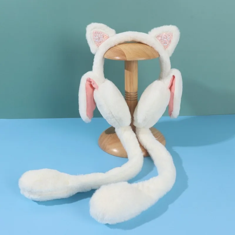 Warm earmuffs Funny plush cat ear shaped kids winter earmuff