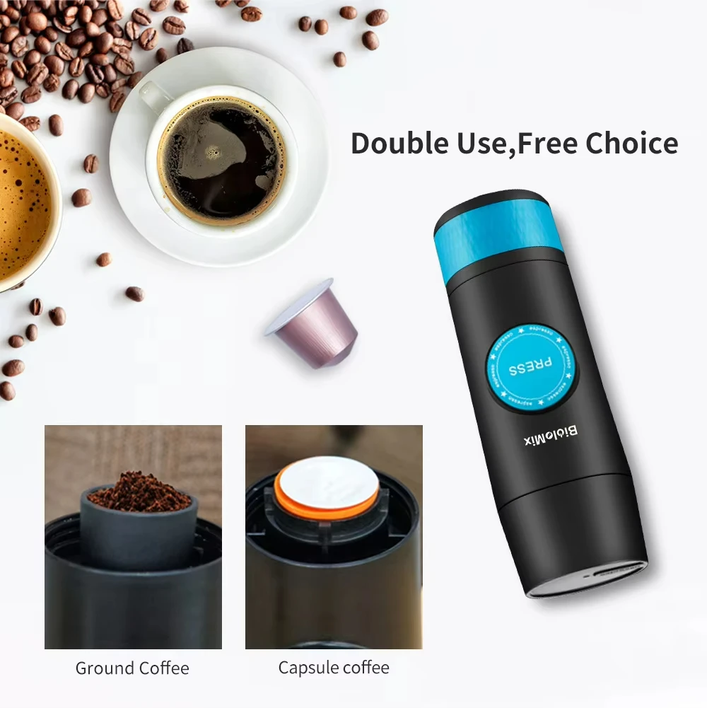 Capsule Coffee Machine USB Electric Mini Espresso Machine Hot and Cold Extraction Suitable for Capsule Coffee and Powder