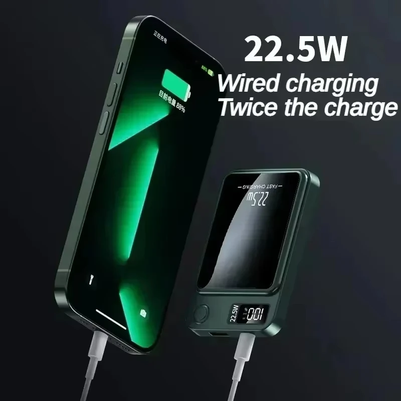 100000mAh Magnetic Power Bank 22.5W Wireless Fast Charger For Magsafe Portable Auxiliary Battery Pack For Iphone Samsung Xiaomi 4