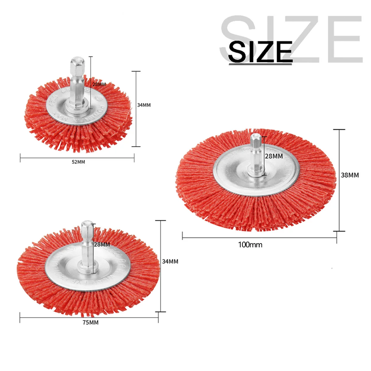 Versatile Nylon Abrasive Wheel Brush with 1/4 Shank for Rust, Corrosion, and Paint Removal