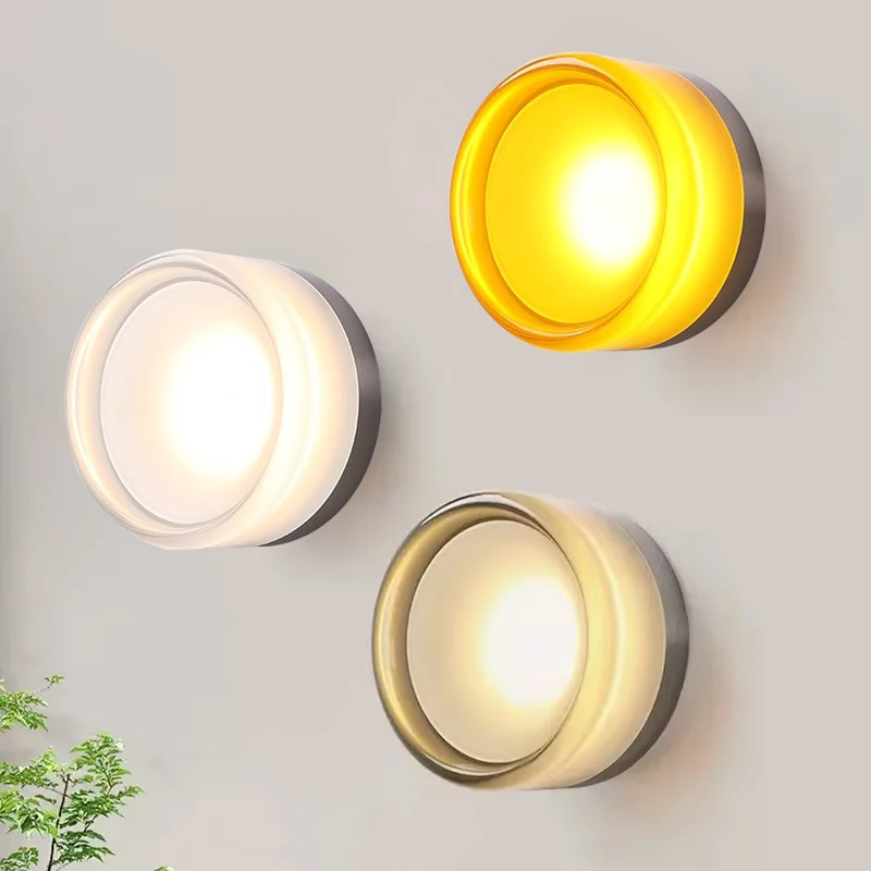 Modern LED Wall Lamp Amber Jelly Wall Sconces Bedside Room Decor Light Living Room Hotel Aisle Smoke Grey Lighting Fixture led wall lamp,wall sconces light,wall lamp