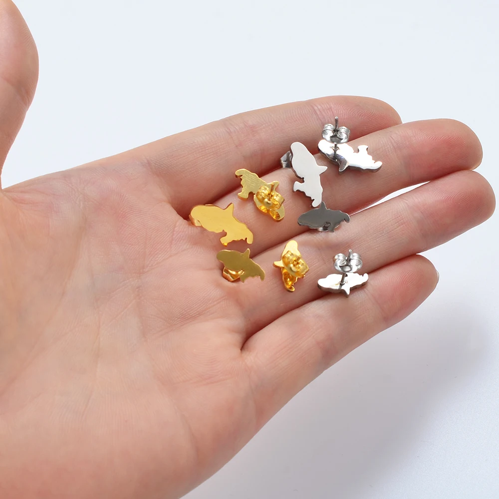 Anniyo (Two size) France Martinique Stud Earrings Stainless Steel Jewelry @274821 3