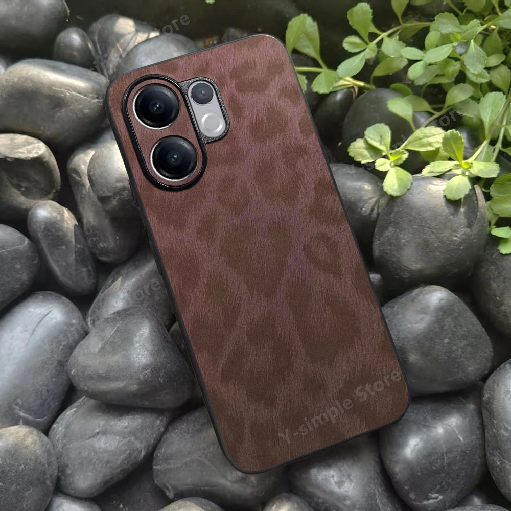 Leather Silicone Protective Phone Back Cover