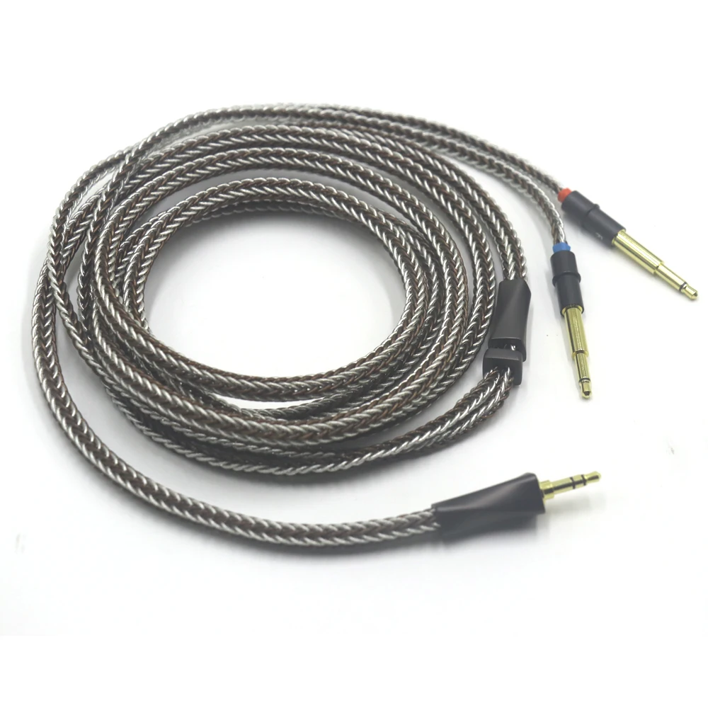 16コア純銀ヘッドホンケーブル 3.5mm両出し okcsc ZT16 16芯純銅 ヘッドホンケーブル 4.4mmバランス⇔3.5mmプラグ