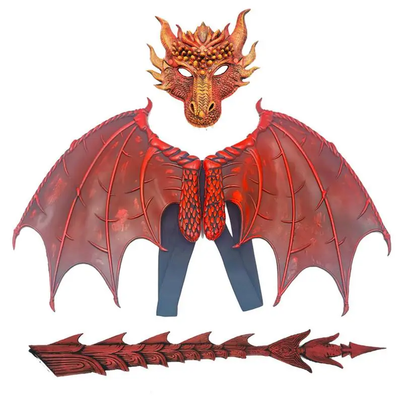 

Dragon Costume Wings Halloween Dinosaurio Dragon Costume Halloween Dragon Dinosaur Cosplay Set Wing Tail Face Cover For Cosplay