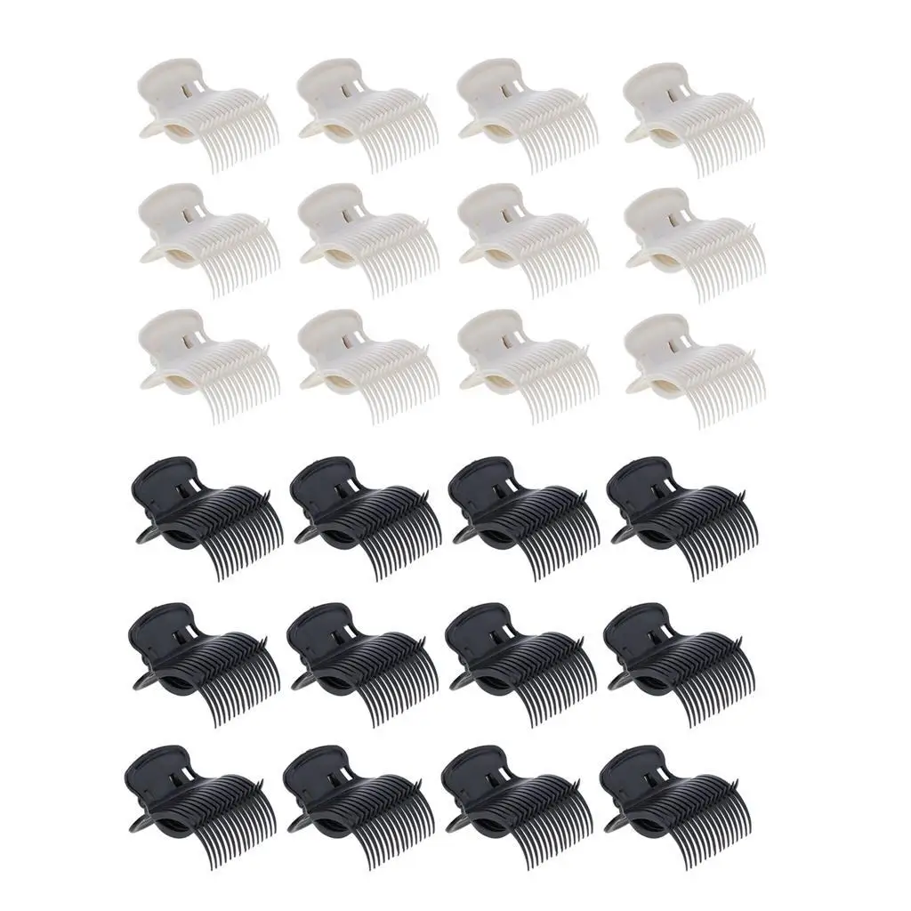 12 Pieces Hot Roller Clips - 6.5 x 5 cm Beige/Black to Choose