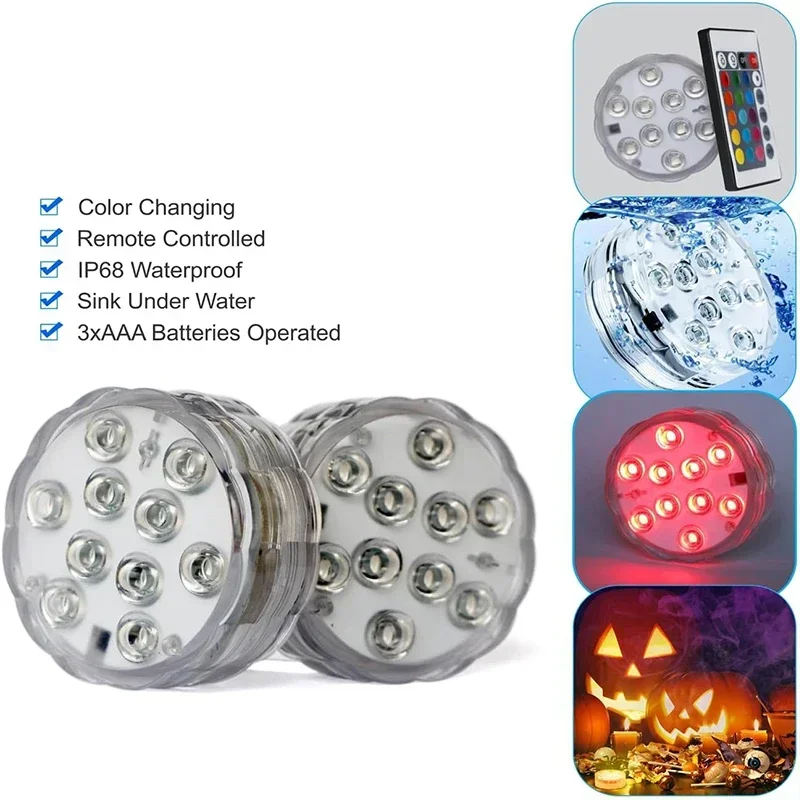 Pool Lights with Remote Color Changing Underwater Lamp for Above Ground Pools, B