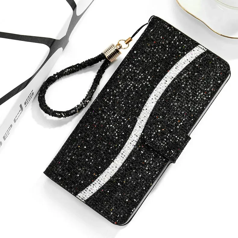 Bling Flip Glitter Wallet Book Case