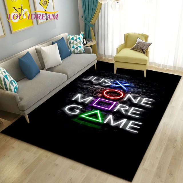 Alfombra de Gamer con estampado 3D para niños, sala de estar tapete  antideslizante de dibujos animados para, decoración de dormitorio