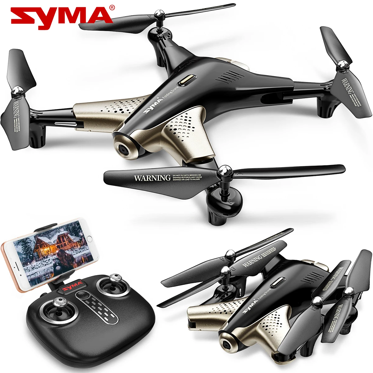 SYMA X300 RC Drone with 1080P FPV Optical Flow Positioning Tap Fly Headless Mode Foldable Remote Control Quadcopter for Kids