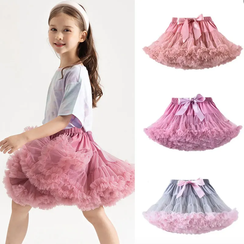 Ballet Tutu Skirt Children Skirts Baby Girls Tulle Tutu Skirt Ballerina Pettiskirt Fluffy Children Ballet Skirts 1-16Y
