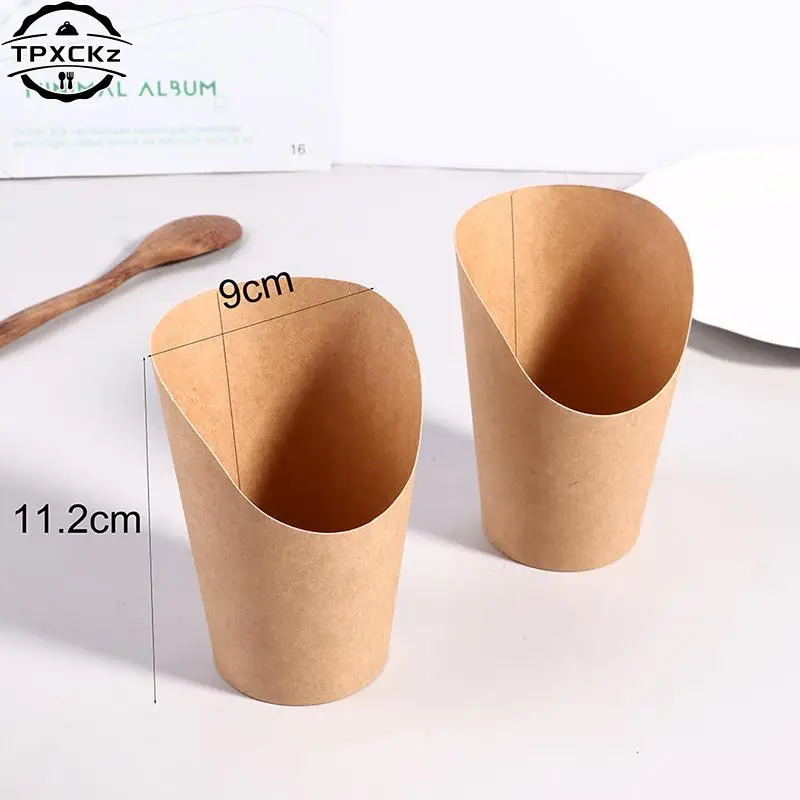 50pcs French Fries Snacks Storage Bags Kraft Paper Bag French Fries Holders