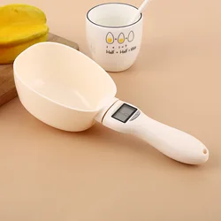 Precision Digital Kitchen Scale with Measuring Spoon for Accurate Portion Control (White)