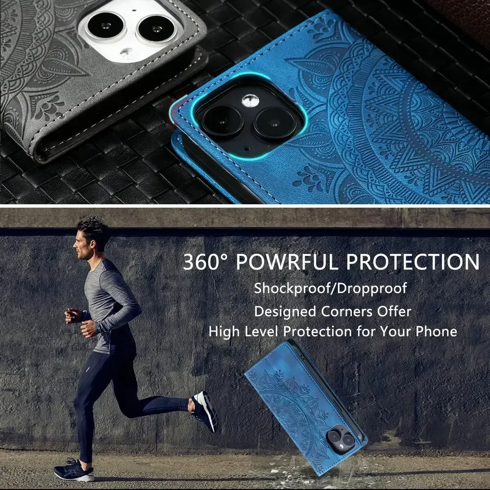 Luxury Flip Cover Wallet Case - Premium Magnetic Book Cover